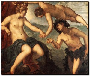 Schilderij Tintoretto, Ariadne, Venus & Bacchus 15