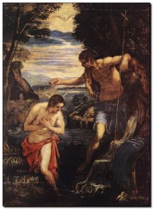 Schilderij Tintoretto, Baptism of Christ