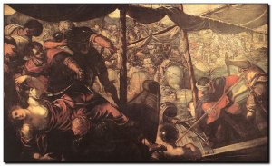 Schilderij Tintoretto, Battle between Turks &Chris