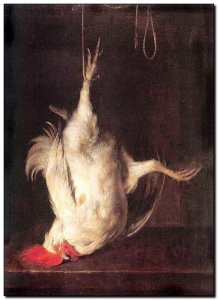 Schilderij Metsu, Dead Cockerel 1659