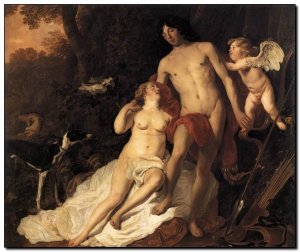 Schilderij Backer JA, Venus & Adonis c1650