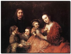 Schilderij Rembrandt, Family Group 1666ff