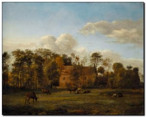 Schilderij VanderHeyden, Landscape with Cattle Gra
