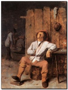 Schilderij Brouwer, Boor Asleep 1630
