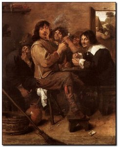 Schilderij Brouwer, Smokers 1637