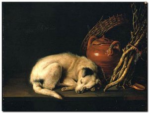 Schilderij Dou, Dog at Rest