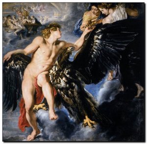 Painting Rubens, Abduction of Ganymede 1611f