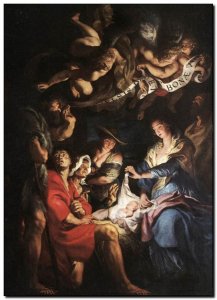 Schilderij Rubens, Adoration of Shepherds c1608