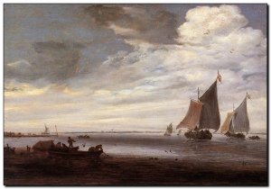 Gemälde VanRuysdael, River Scene c1660