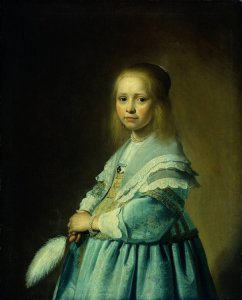 Schilderij Verspronck, Girl in Blue Dress 1641