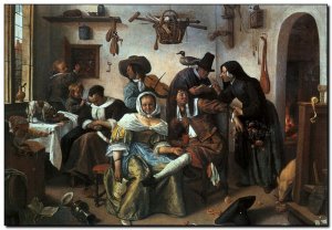 Painting Steen, Beware of Luxury 1660-3