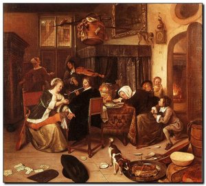 Painting Steen, Dissolute Household 1668