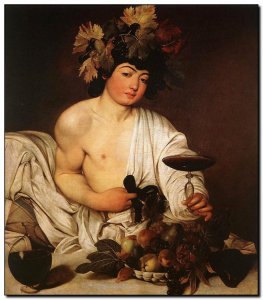 Schilderij Caravaggio, Bacchus c1597