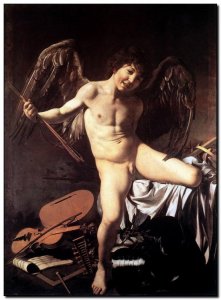 Schilderij Caravaggio, Cupid (Amor Victorious) c16
