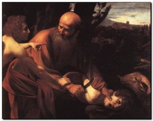 Schilderij Caravaggio, Abraham sacrifices Isaac