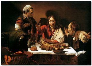 Schilderij Caravaggio, Supper at Emmaus 1600f
