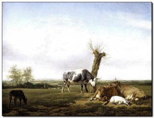 Schilderij Velde A, Cattle & Goats in Meadow 1658