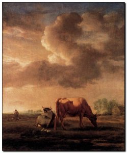 Schilderij Velde A, Cows on a Meadow 1658