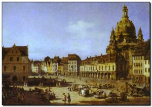 Schilderij Bellotto, New Market Square in Dresden