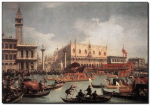 Schilderij Canaletto, Bucintore Returning to Molo