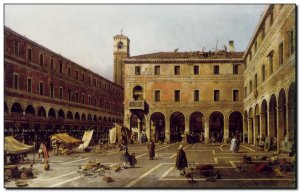 Schilderij Canaletto, Campo di Rialto 1758-63