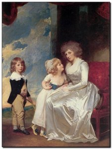 Schilderij Romney, Countess of Warwick & Children