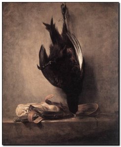 Schilderij Chardin, Still-Life with Dead Pheasant