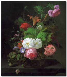 Schilderij Ruysch, Flowers c1695