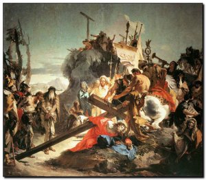 Schilderij Tiepolo, Christ Carrying Cross 1737f