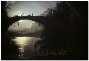 Schilderij Wright of Derby, Moonlight - Italian La