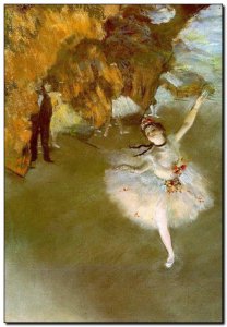 Schilderij Degas, Star (Dancer on Stage) 1876ff