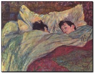 Schilderij Toulouse-Lautrec, 2 Girls In Bed