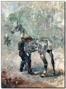 Schilderij Toulouse-Lautrec, Artilleryman Saddling