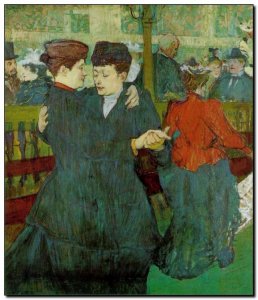 Schilderij Toulouse-Lautrec, At Moulin Rouge - 2 W