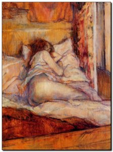 Schilderij Toulouse-Lautrec, Bed 1898
