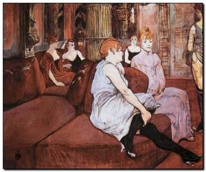Schilderij Toulouse-Lautrec, In the Salon, rue des