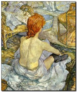 Schilderij Toulouse-Lautrec, Woman at Her Toilette