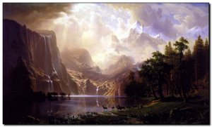 Schilderij Bierstadt, Among Sierra Nevadas, CA 186