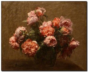Schilderij  Fantin-Latour, Vase of Peonies 1881