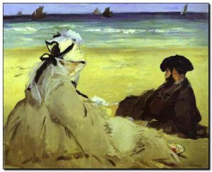 Schilderij Manet, At Beach 1873