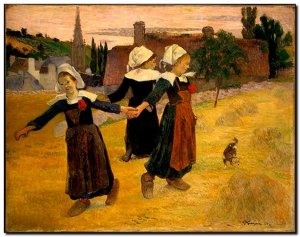 Schilderij Gaugin, Breton Girls Dancing, Pont-Aven