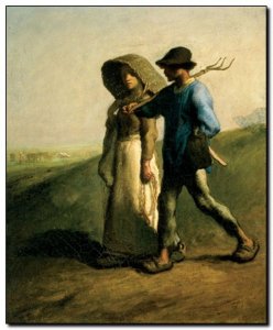 Schilderij Millet, Going to Work 1851ff
