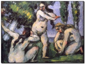 Schilderij Cézanne, 3 Bathers 1875