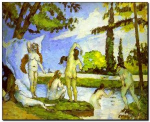 Schilderij Cézanne, 6 Women Bathing 1875