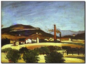 Schilderij Cézanne, Factories Near Mount of Cengle