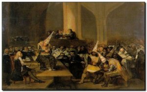 Schilderij Goya, Auto de fe de la inquisiciòn 1812
