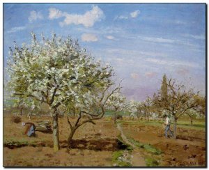 Schilderij Pissarro, Le verger (Orchard) 1872