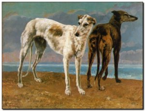 Schilderij Courbet, Greyhounds