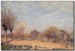 Schilderij Sisley, Apple Trees in Flower, Spring M