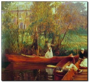 Schilderij Sargent, Boating Party 1889-1